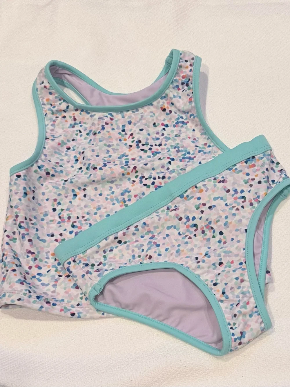 NWT Eddie Bauer girls Sea Spray Tankini Aster 2-Piece swimsuit set